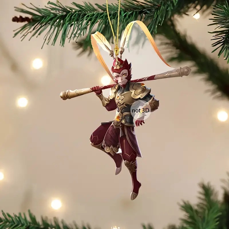 Navidad nuevo dibujo animado Sun Wukong colgante acrílico transfronterizo nuevo coche plano decoración de la fiesta