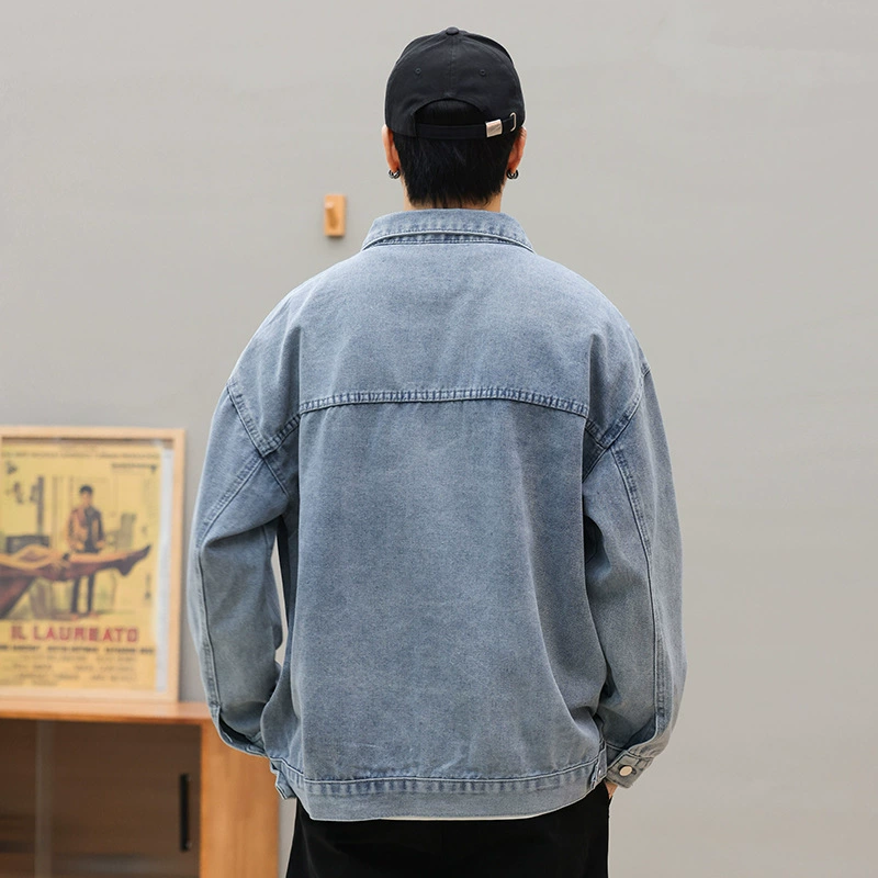 Джинсовая мужская универсальная ретро куртка oversize