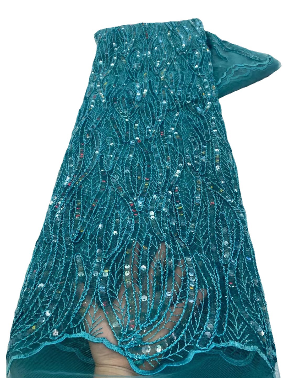 Ropa transfronteriza vestido de novia tela de lana cuerda de lentejuelas malla bordada vestido de malla de encaje JX3430