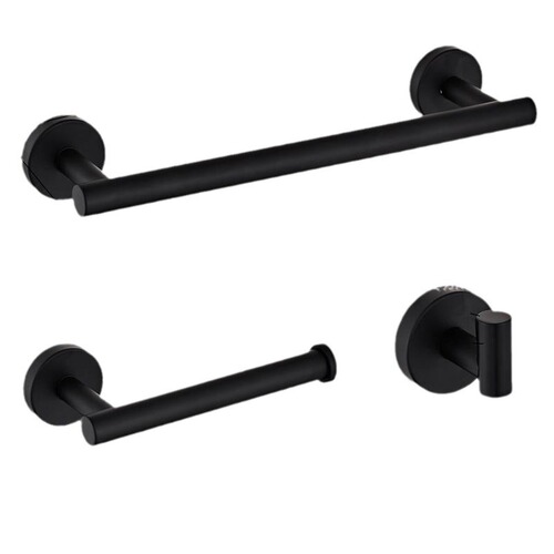 Cross-border direct supply towel rack set 304 stainless steel bathroom storage rack paper towel rack towel ring hook three-piece set