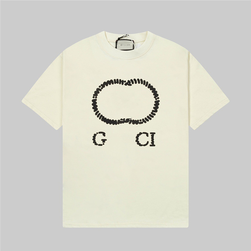 Gu Gujia High Version 25Ss New Classic Interlocking Double g Oversized Printed Short-Sleeved T-Shirt for Men and Women