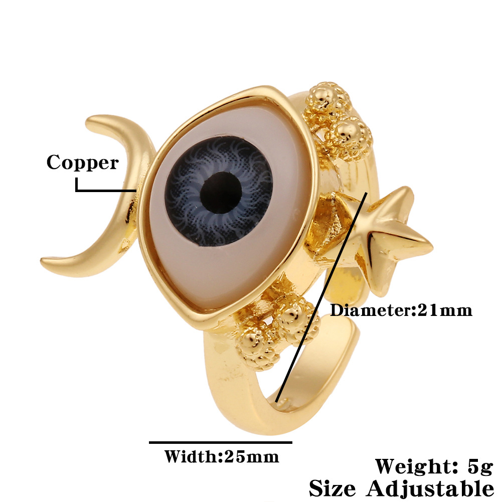 European And American Hand Jewelry Copper Devil's Eye Index Finger Alternative Tail Ring display picture 1