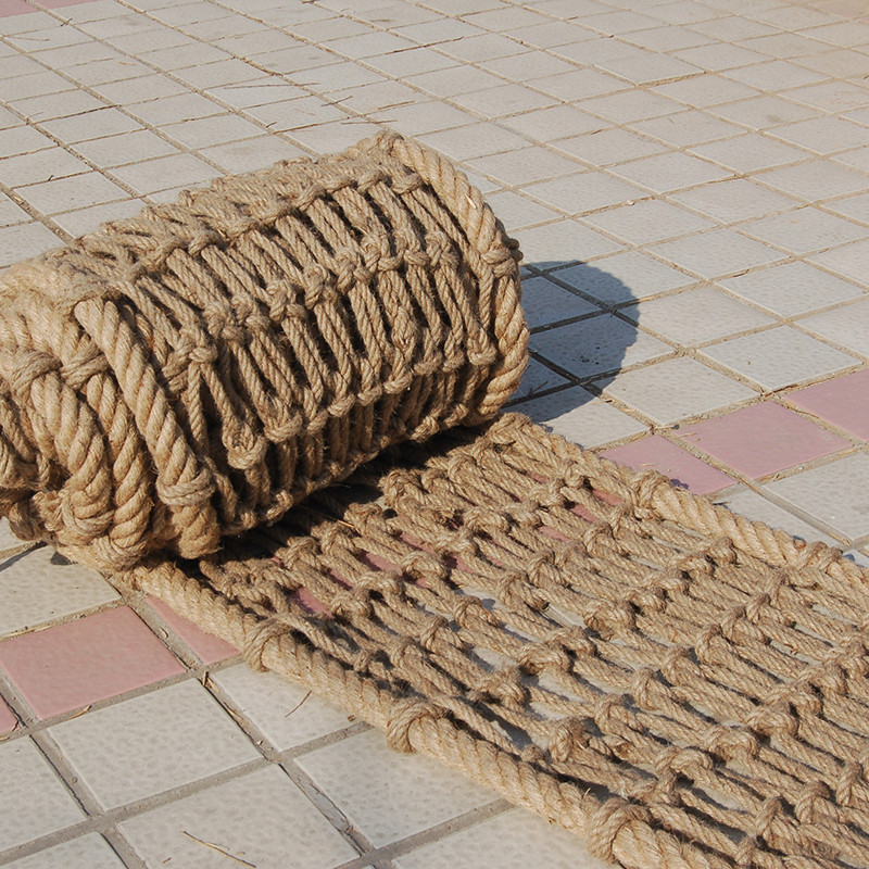 麻绳网粗麻绳编织网绳网安全网楼梯防护网户外景区吊桥护栏防坠网