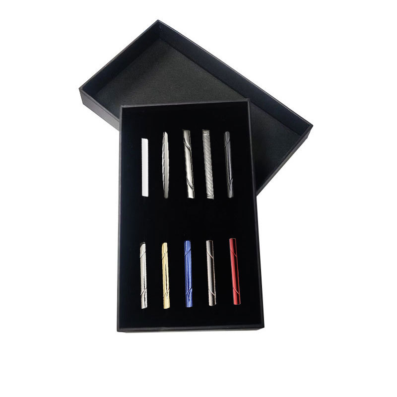 Cross-border hot-selling tie clip ten-piece boxed metal clip men's high-end business simple suit accessories