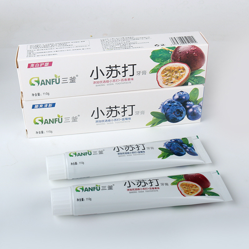 水果小蘇打牙膏 清潔口腔清新口氣亮白廠家批發一件代發 備案