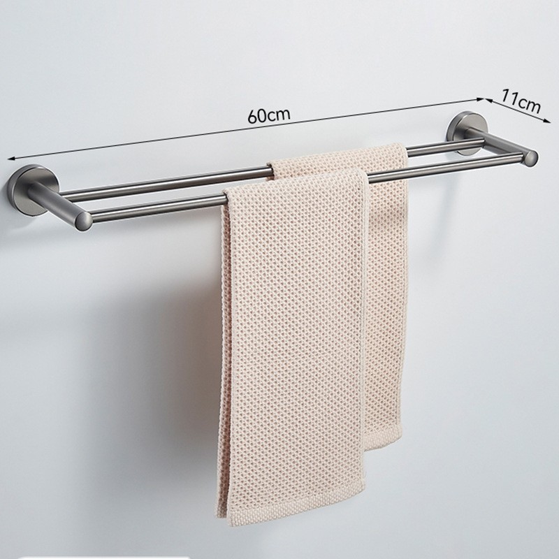 Toallero de acero inoxidable 304, toallero de baño, estante de almacenamiento para baño, barra para toallas montada en la pared sin taladrar, estilo moderno minimalista image 24