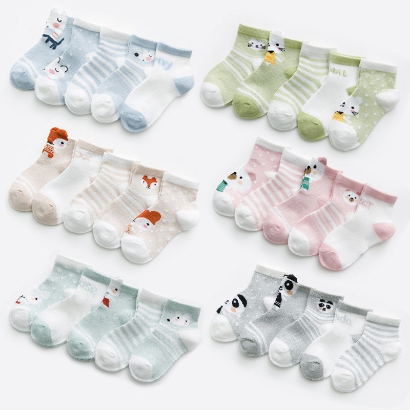 5 Pairs Lovely Short Baby Socks for newb...