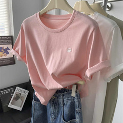 アメリカ野球帽刺繍tシャツ女性夏の新型ゆるいカジュアルファッション