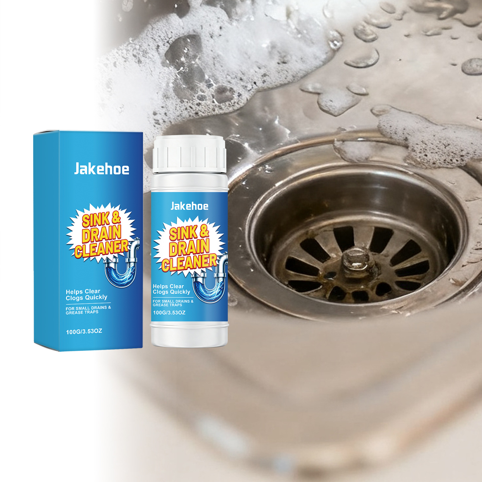 JAKEHOE 水槽清洁粉 日常清洁厨房水槽水垢污垢去味去油污清洁粉