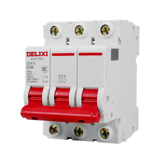 Delixi small three-phase circuit breaker air switch DZ47S 3P63A 380V three-phase Air open protector