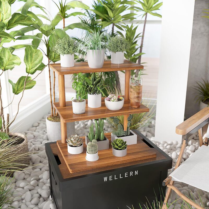 Acacia Wood Storage Rack Wooden Household Multi-layer Appetizer Serving Tray Cake Dinner Plate Display Snack Fruit Plate