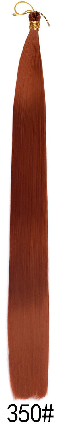 Bone Straight Hair de fibra química de 24 pulgadas Braidi ng Hai sin franjas negras largas rectas image 12