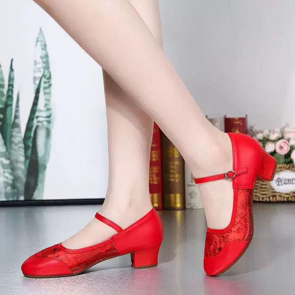 Red - 4cm heel height, one size larger for fat feet