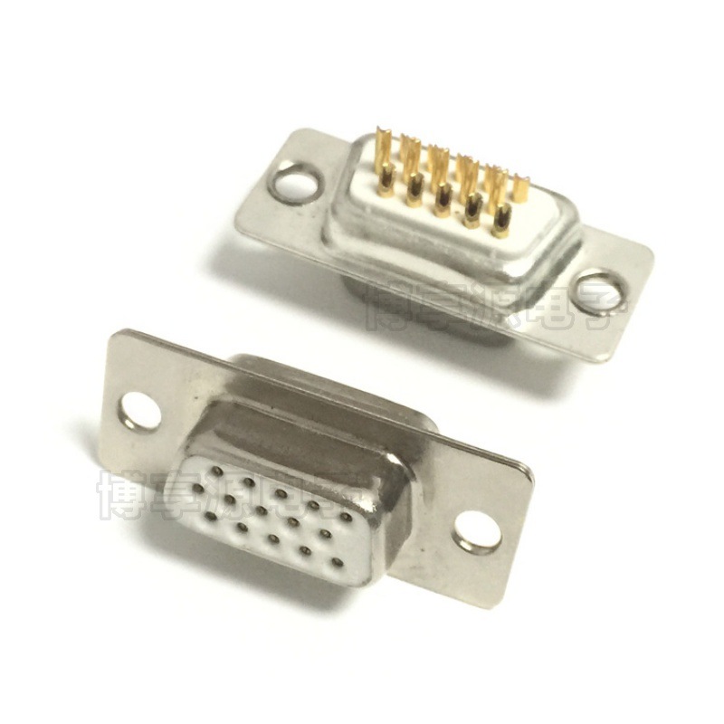 Industrial grade VGA three-row HDB15 core female head male car needle solid needle welded wire connector joint