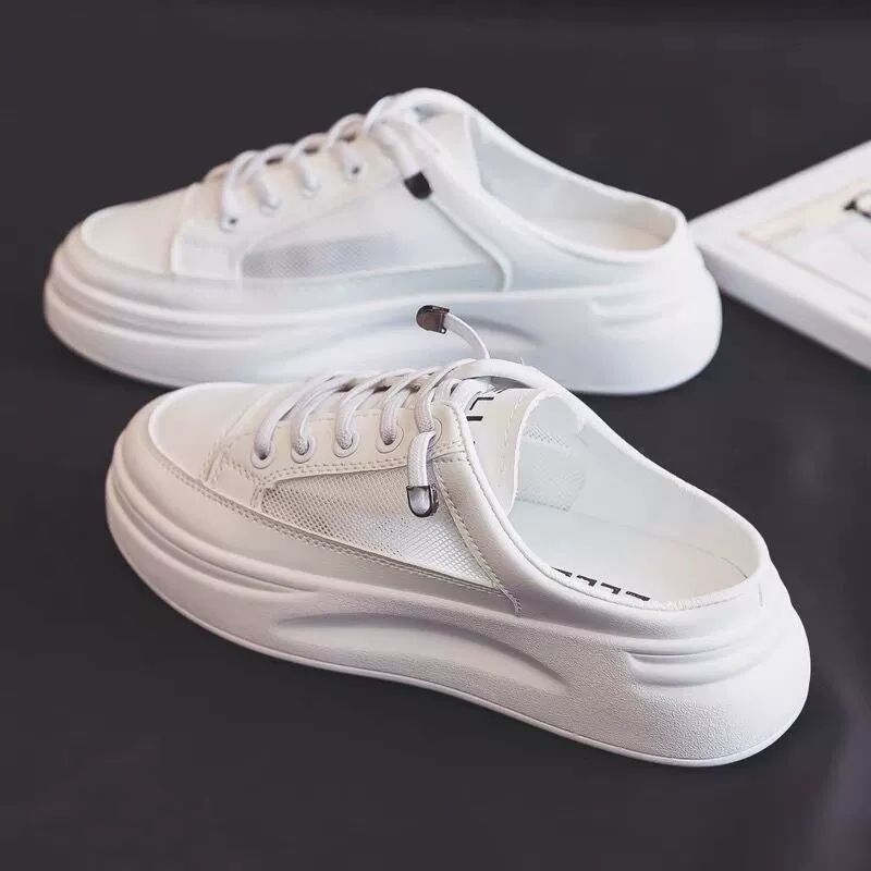 2025 новые весенне-летние женские модные универсальные повседневные кроссовки с внутренним увеличением роста, белые слипоны для женщин.