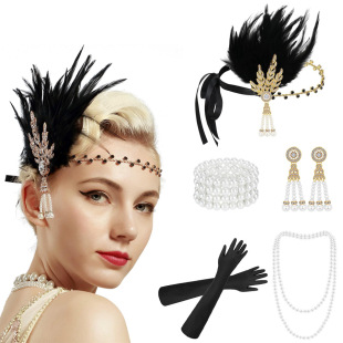 1920s�Ɍ���ɫ��ë�^A�ӿ�Ůʿ�l���Ʒ���b�W�t�ݳ��Y�����