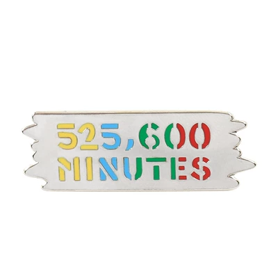 525,600 Minutes Lapel Pin Rental Inspiration Brooch Musical Quote Badge Creative Novelty Gift (Yaxa sancaqları) - silver