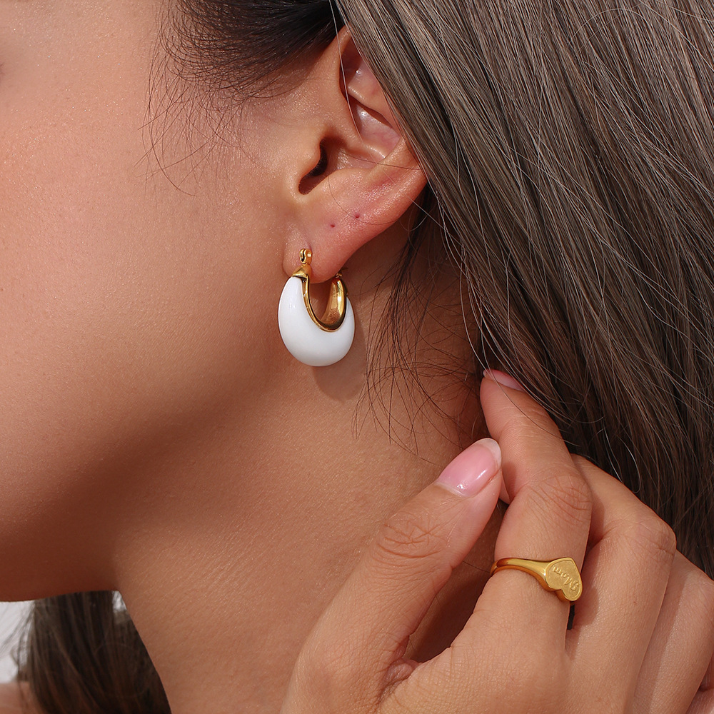 Fashion Geometric Stainless Steel Plating Earrings 1 Pair