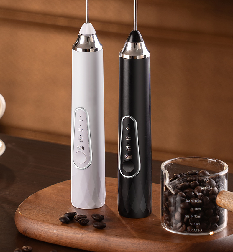 Electric Milk Frother Coffee Frother Household Cream Whipper Handheld Mini Stirring Rod Cordless Egg Beater