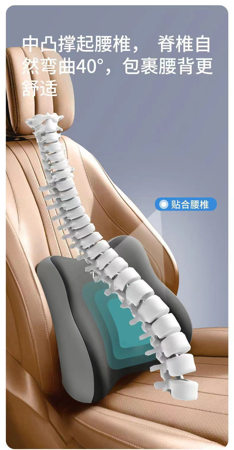 Car Headrest Lumbar Support Pillow Seat Cushion Neck Pillow Lumbar Support Car Backrest Cushion