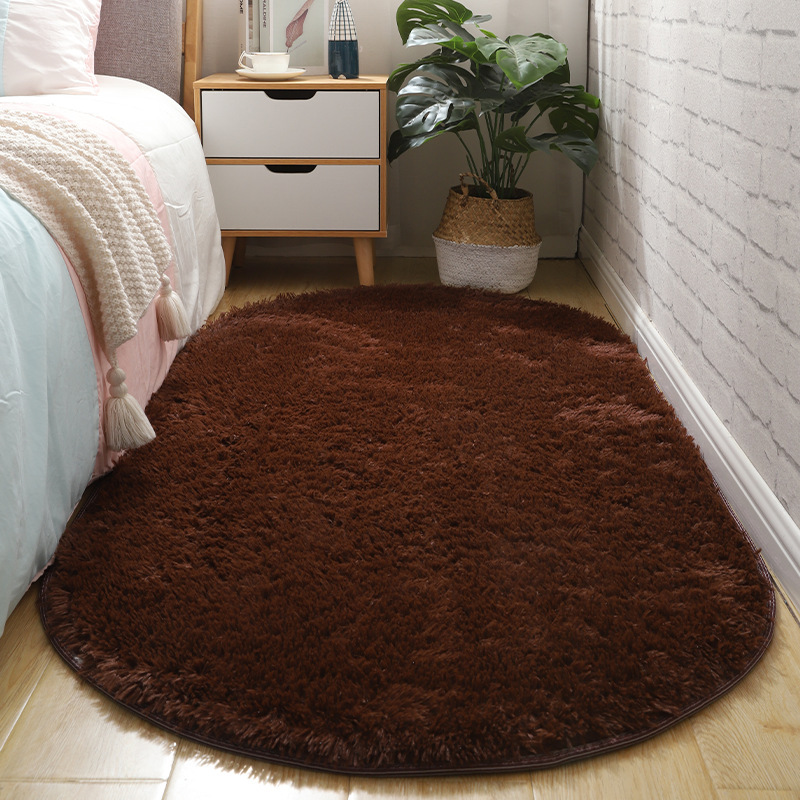 Luz de lujo dormitorio mantas de cama sala de estar oval simple estera de suelo vello largo teñido antideslizante balcón estera de ventana flotante paquete suave image 10