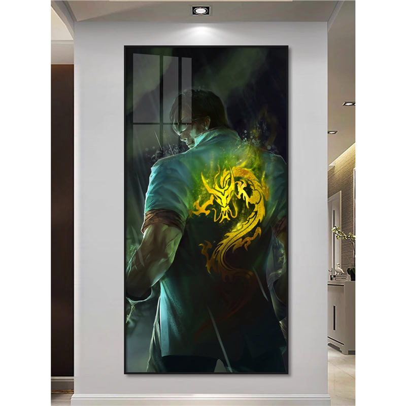 League of Legends E-Sports Room Decoration Painting Internet Cafe Internet Cafe Game Poster Hanging Painting Bedroom Bedside Single Entrance Mural