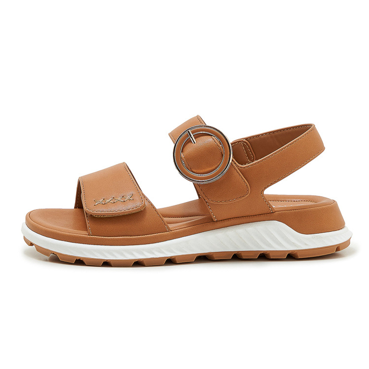 Sandal nữ đế dày khóa kim loại mềm chống trượt — màu đen, màu nâu nhạt, màu mơ chi tiết 25