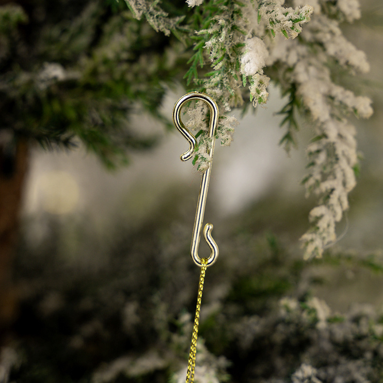 Christmas S Hook Pendant Christmas Tree Accessories Golden Hook Transparent Color Christmas S Hook Decoration_voghion.com