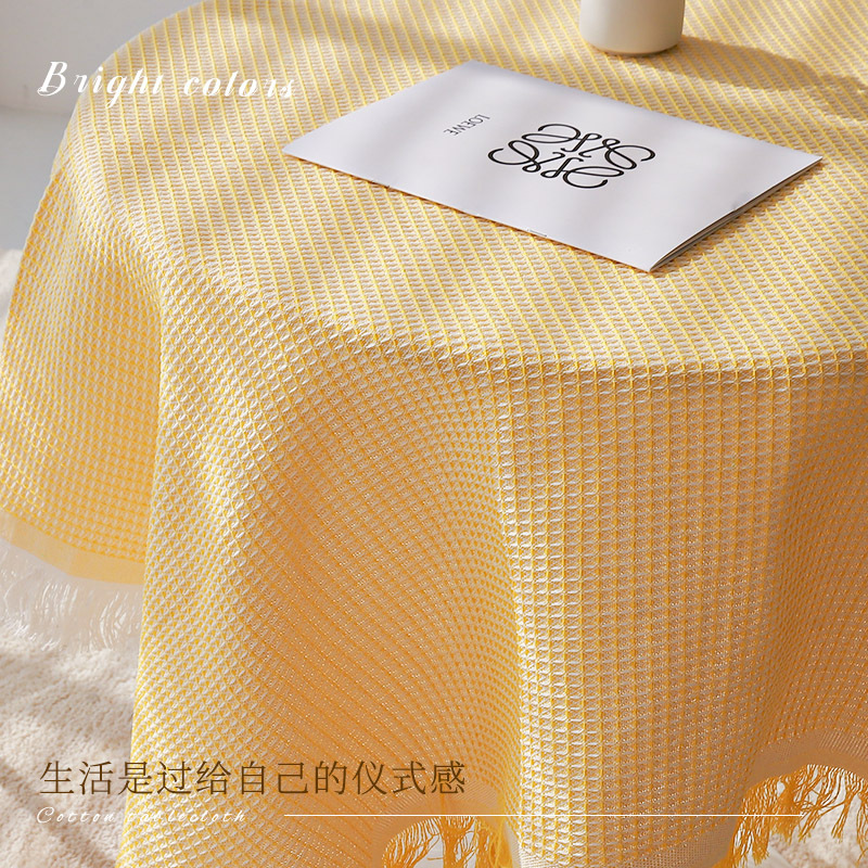 Foto mantel ins estilo ligero de lujo de alto grado de encaje blanco de algodón de lino escritorio mantel rectangular mesa de café Mesa Redonda estera