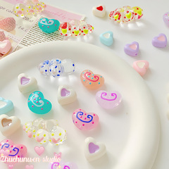 百搭雲朵愛心彩色串珠手機鏈掛件飾品散珠配件亞克力配件材料