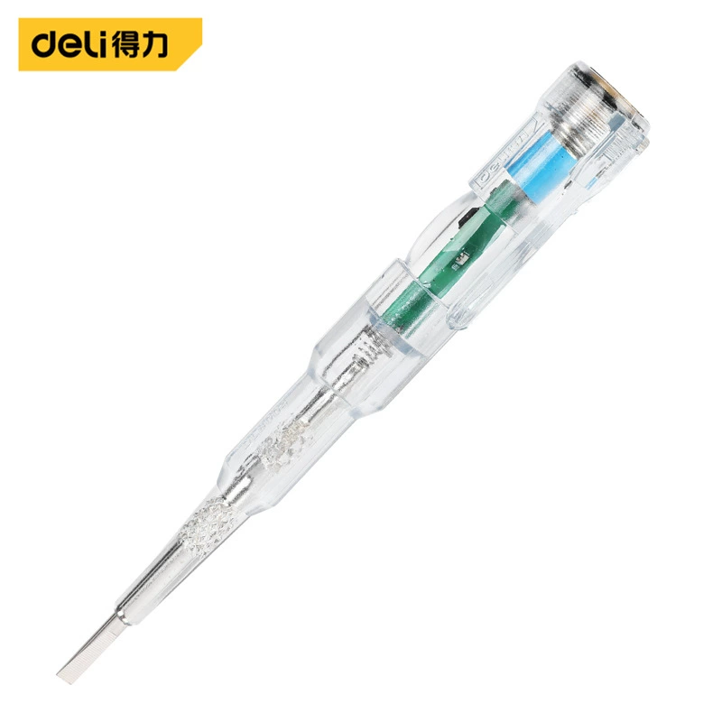 Deli Tool DL8004 Электрическая ручка 12-250V Выделите контакт Прозрачная электрическая ручка для электрического перерыва