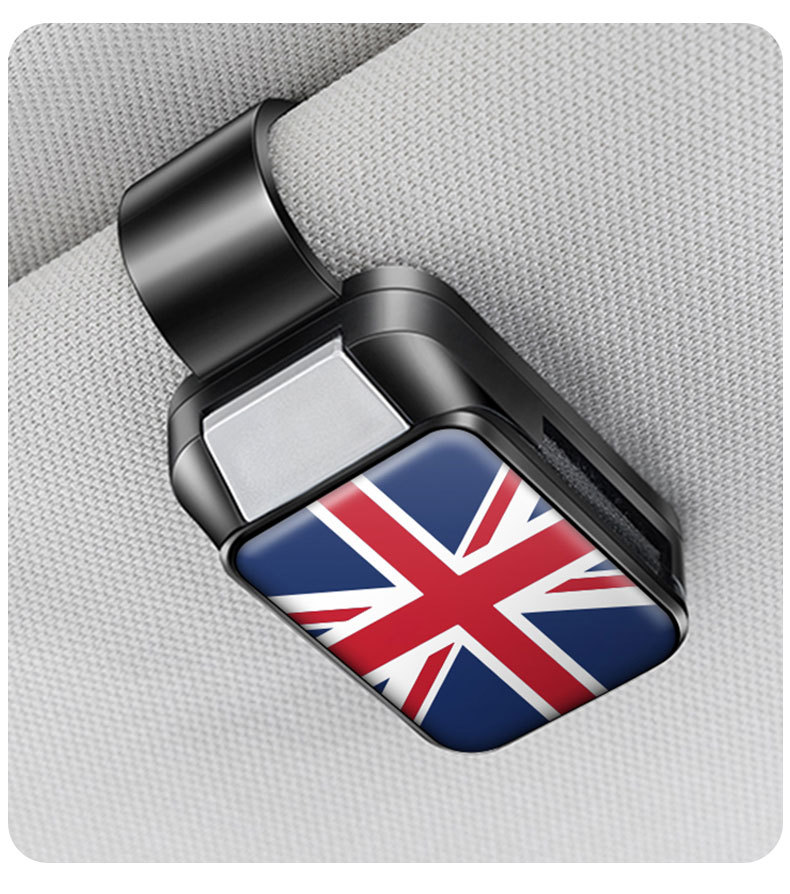 New Car Flag-Shaped Glasses Clip, Multifunctional Car Sunglasses Holder, In-Car Ticket Clip, Sun Visor Sunglasses Clip