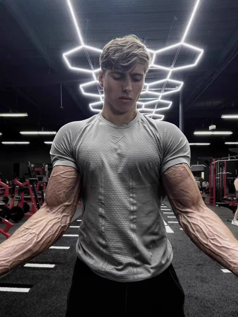 Gymshark 여름 남성 슬림핏 반팔 스포츠 슬림 캐주얼 대형 반팔 캐주얼 스트레치 탑 Shark