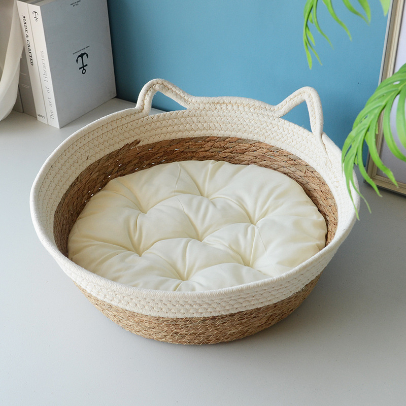 흰 고양이 귀 소켓 + 흰색 화장솜