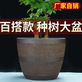 特大号粗陶紫砂花盆绿萝多肉种菜种树百搭大号陶瓷盆景盆