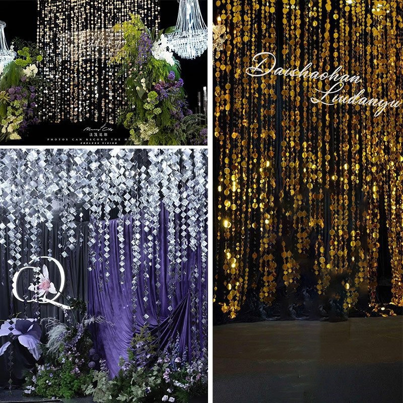Wedding Background Disc Sequin Bead Curtain Hanging Stage Ceiling Shop Window Stall Decoration Arrangement Display Pendant