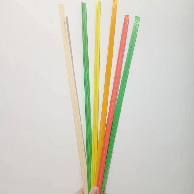 Colorful gradient handmade bamboo strips and bamboo slats for kindergarten DIY material kits, small boats, fans, and bamboo pieces Colorful gradient handmade bamboo strips and bamboo slats for kindergarten DIY material kits, small boats, fans, and bamboo pieces