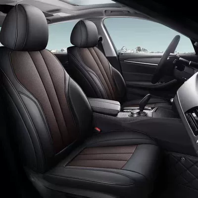 Modelə uyğun (Original) oturacaq örtükləri — Covers for All Seasons, Genuine - black-coffee-color-standard-version-five-seats-nappa-leather-full-surround-of-front-and-rear-rows