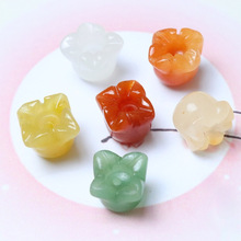 10mm黄玉风铃花天然黄龙玉散珠玉石饰品配件金丝玉批发多色可选