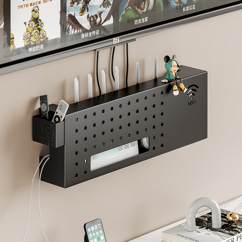 Caja de decodificador, estante de almacenamiento en la pared, caja de almacenamiento en la pared, TV inalámbrica wifi, estante de colocación de gatos
