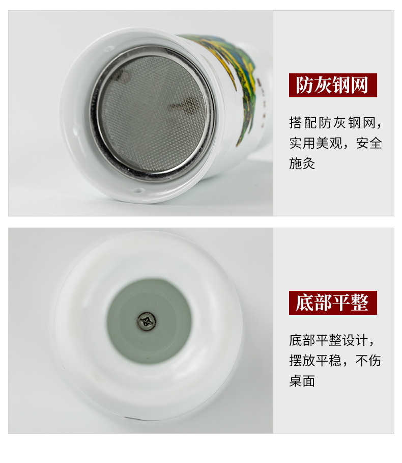 Ceramic Color-Changing Moxa Cup Gua Sha Tool Aizhongtang Moxibustion Jar for Wellness and Massage in use