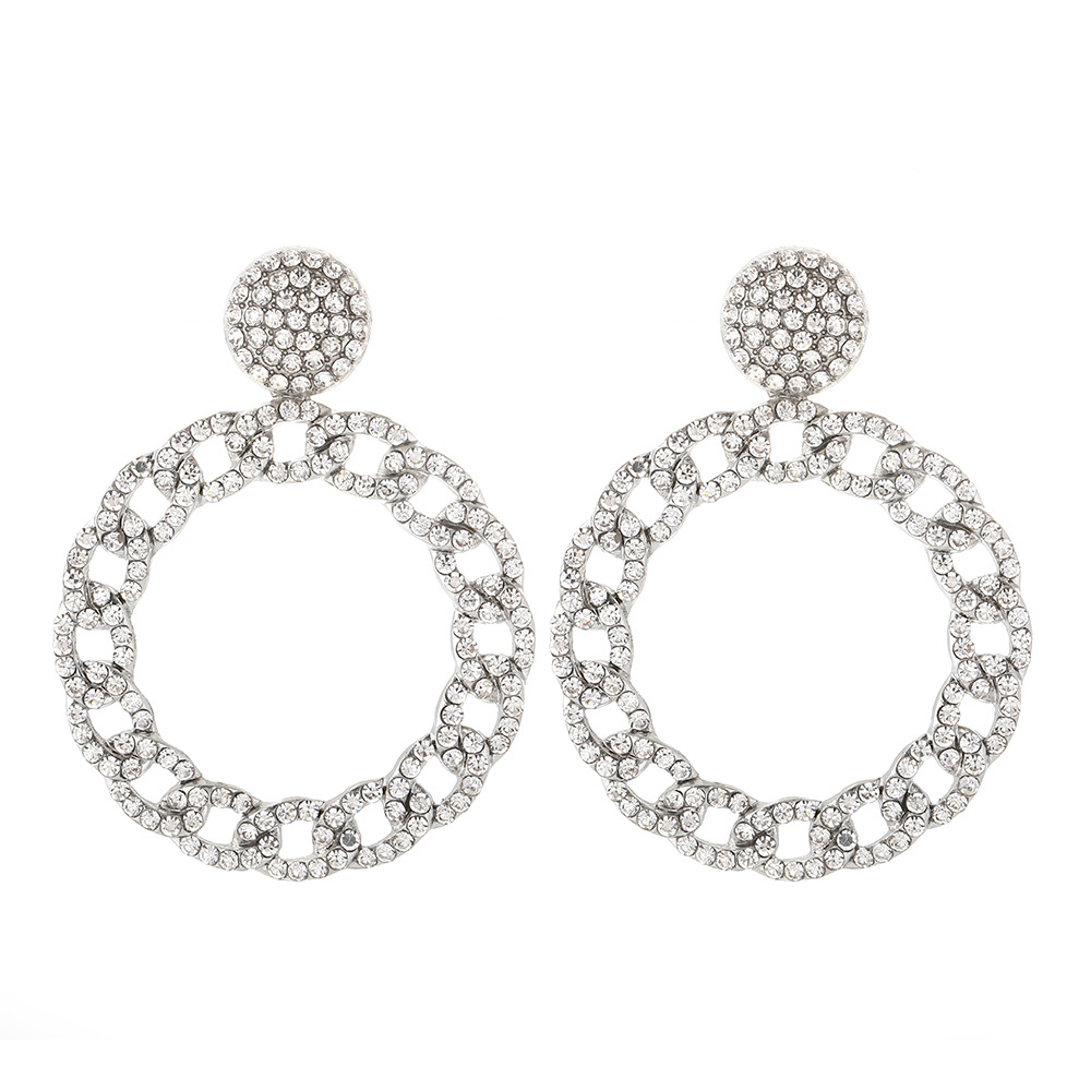 fashion color diamond alloy geometric earringspicture3