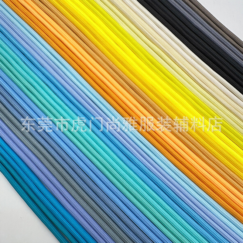 5mm Polyester Colored Core-Spun Round Cord, Hoodie Drawstring, Bag Strap, Mobile Phone Braided Cord, Wholesale in Stock