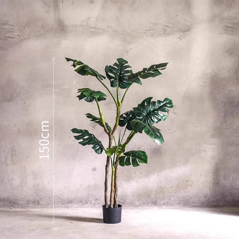 龟背竹仿真绿植高端轻奢客厅装饰摆件大型仿生植物沙发边落地盆栽|undefined