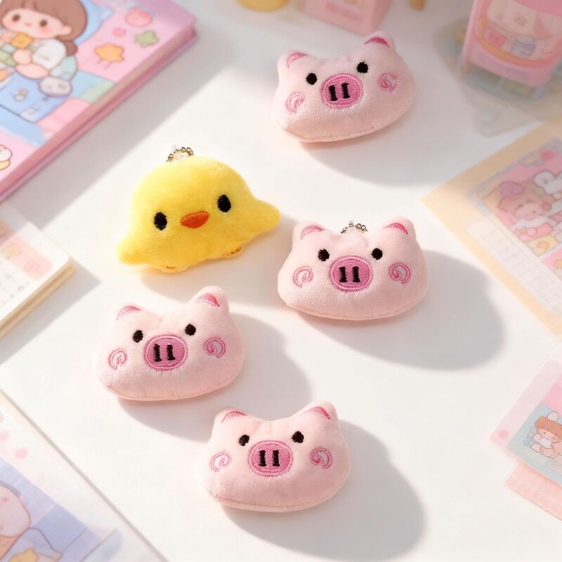 Yellow Duckling Pentagram Pink Pig Plush Doll Accessories Cartoon Small Toy Brooch DIY Materials Pendant Yellow Duckling Pentagram Pink Pig Plush Doll Accessories Cartoon Small Toy Brooch DIY Materials Pendant