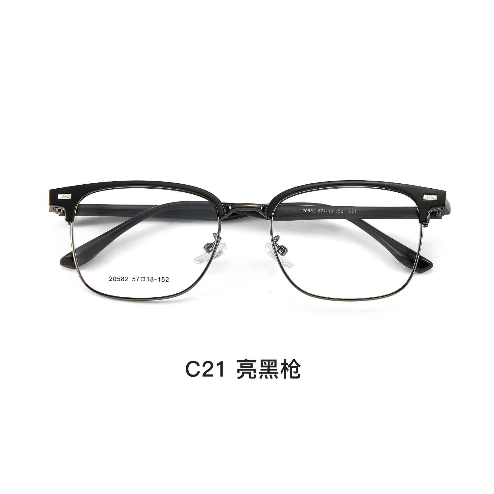 Gran cara ceja marco de aleación de moda versátil marco de gafas de negocios placa de cristal elástica pierna de inserción Danyang gafas