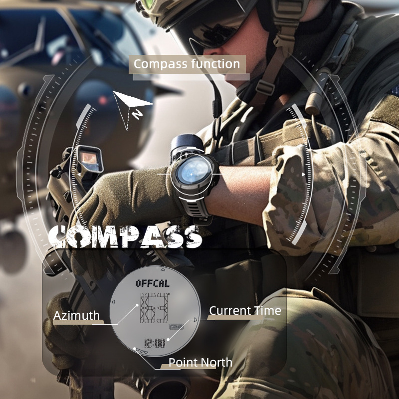 Sport Waterproof High Pressure Compass Carbon Fiber Smart Watch Unisex Business Luxury/Rugged Design New with Tags_voghion.com
