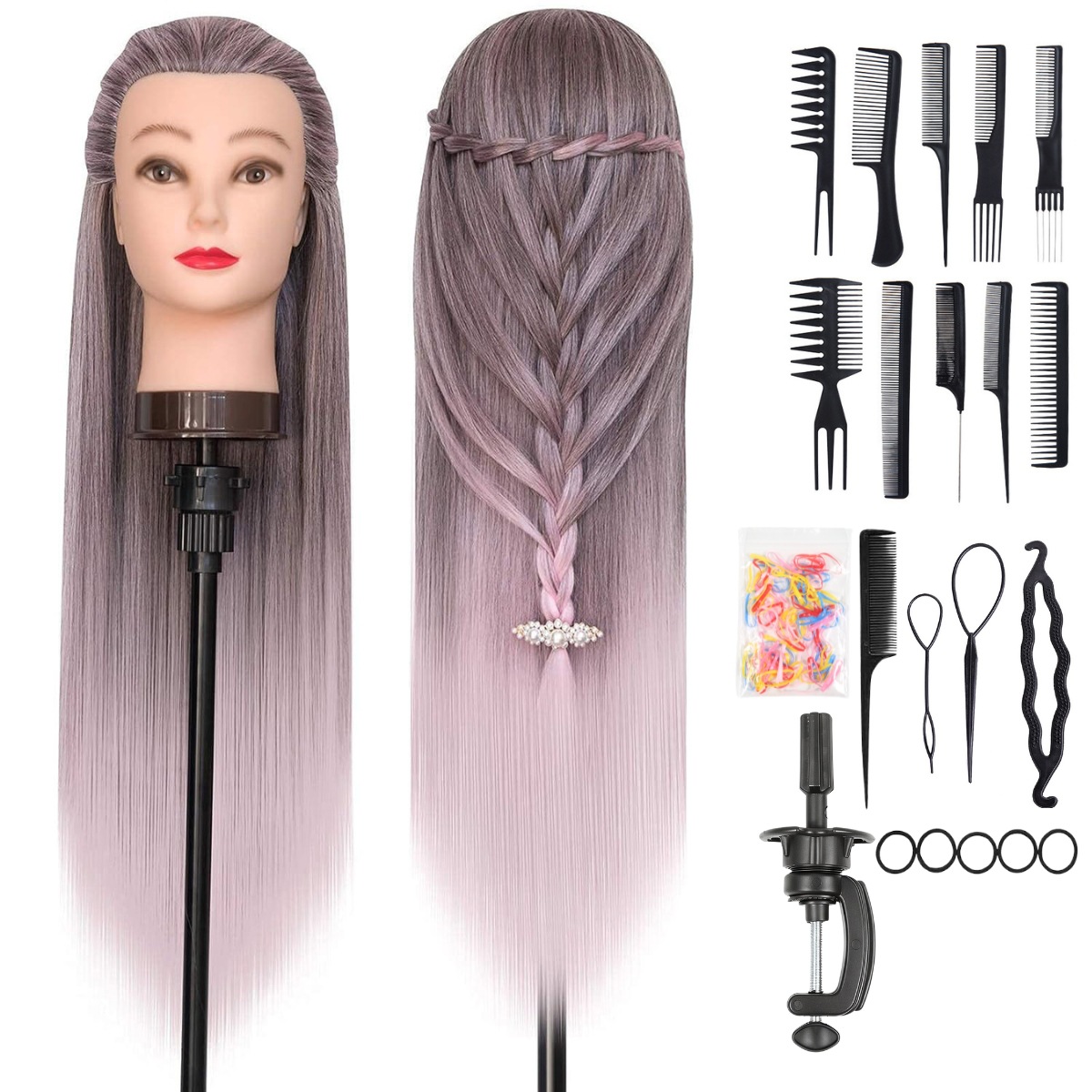 Maniquí de Cabeza para Peluquería de Fibra de Alta Temperatura image 23