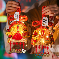 中秋节装饰品扫把挂件入户门把手场景布置用品万字结葫芦喜庆挂饰