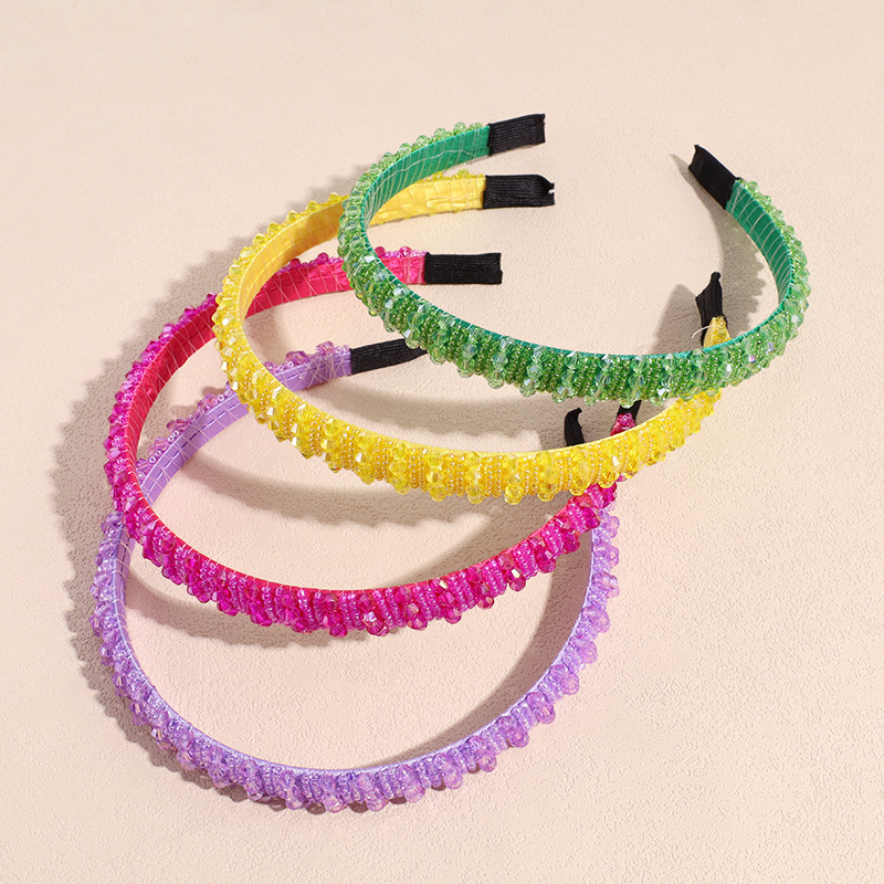 Artificial Crystal Material Sweet Solid Color Artificial Crystal Hair Band